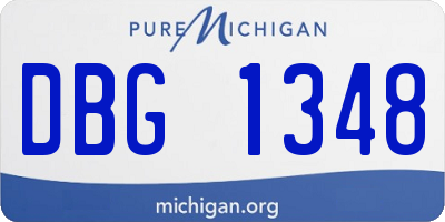 MI license plate DBG1348