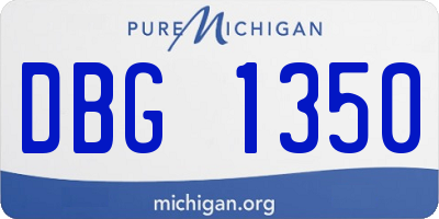 MI license plate DBG1350