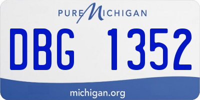 MI license plate DBG1352