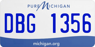MI license plate DBG1356