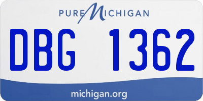 MI license plate DBG1362