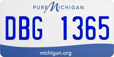 MI license plate DBG1365