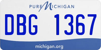 MI license plate DBG1367