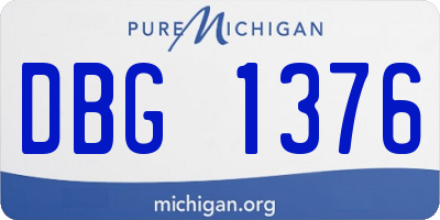 MI license plate DBG1376