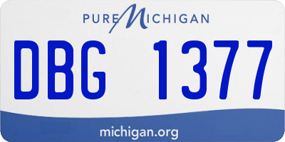 MI license plate DBG1377