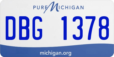 MI license plate DBG1378
