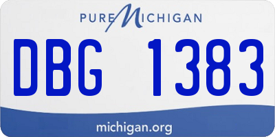 MI license plate DBG1383