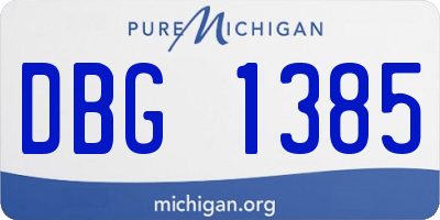 MI license plate DBG1385