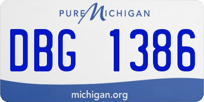 MI license plate DBG1386