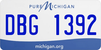 MI license plate DBG1392