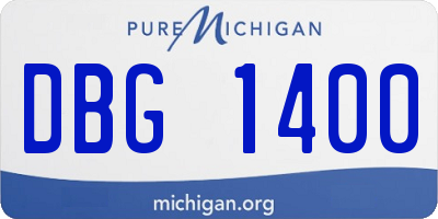 MI license plate DBG1400