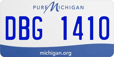 MI license plate DBG1410