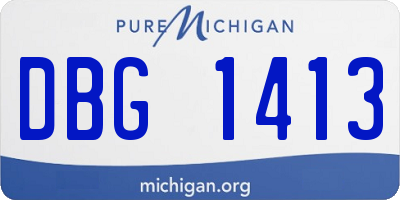 MI license plate DBG1413