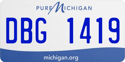 MI license plate DBG1419