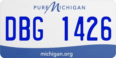 MI license plate DBG1426