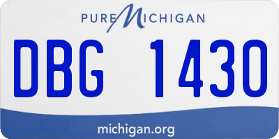 MI license plate DBG1430