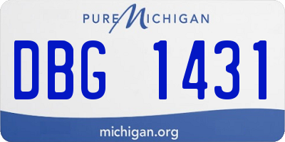 MI license plate DBG1431
