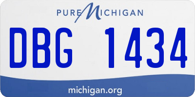 MI license plate DBG1434