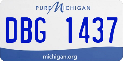 MI license plate DBG1437
