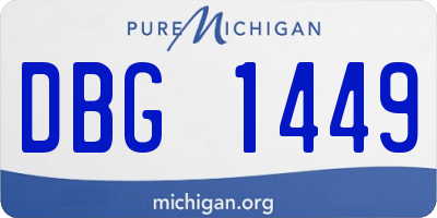 MI license plate DBG1449