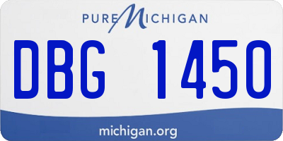 MI license plate DBG1450