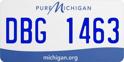 MI license plate DBG1463