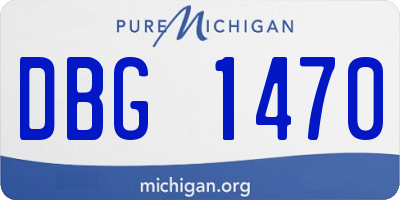 MI license plate DBG1470