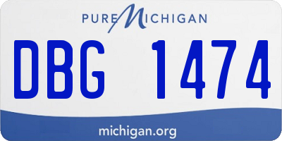 MI license plate DBG1474