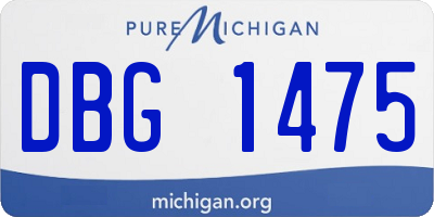 MI license plate DBG1475