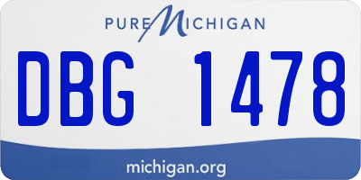 MI license plate DBG1478
