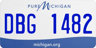 MI license plate DBG1482