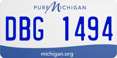 MI license plate DBG1494