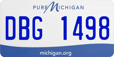 MI license plate DBG1498