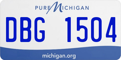 MI license plate DBG1504
