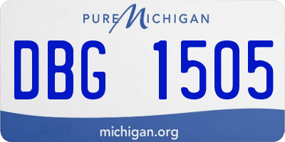 MI license plate DBG1505