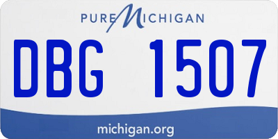 MI license plate DBG1507