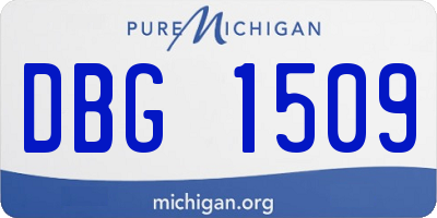 MI license plate DBG1509