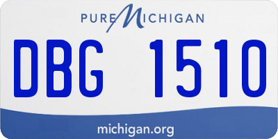 MI license plate DBG1510