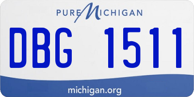 MI license plate DBG1511