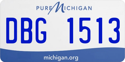 MI license plate DBG1513