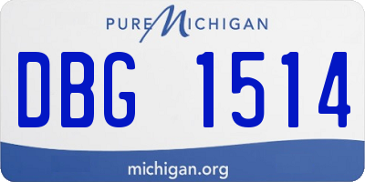 MI license plate DBG1514