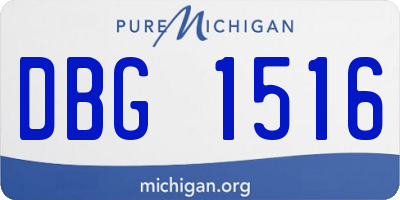 MI license plate DBG1516