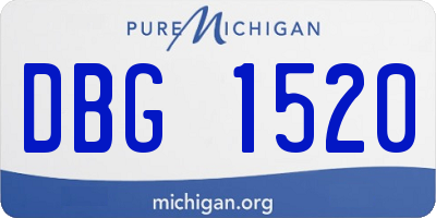 MI license plate DBG1520