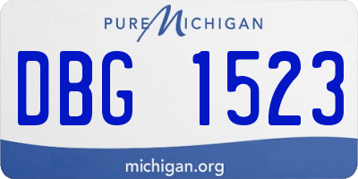 MI license plate DBG1523