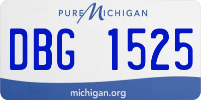 MI license plate DBG1525