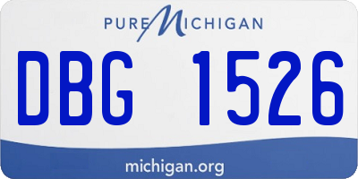 MI license plate DBG1526
