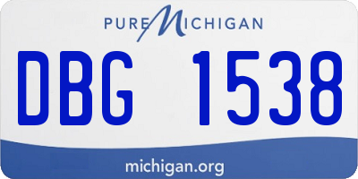 MI license plate DBG1538