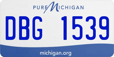 MI license plate DBG1539