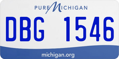 MI license plate DBG1546