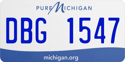 MI license plate DBG1547